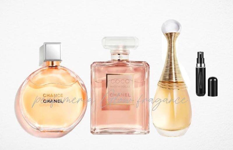 Perfume CHANCE CAHNEL Y COCO MADEMOISELLE 😍 PROMOCIÓN COMPRE EL KIT DE PERFUMES Y LLÉVATE 1 PERFUME DE REGALO🌿(MAS PERFUMERIO RECARGABLE)